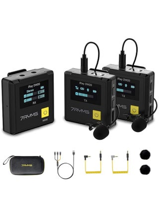 7Ryms iRay DW20 Wireless Lavalier Microphone with Intelligent Denoise, Digital/Analog Output, 2.4G Dual Wireless Lapel Mic for Camera Smartphone Tablet, Compact Lav Mic for Vlogging/Live Streaming - pzsku/Z36E0FC7E40C62B7364EAZ/45/_/1733378985/9145b0be-7b32-4926-aea0-f7c0f80a95a0