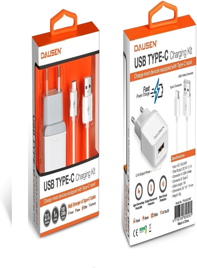 Dausen Type-C 2.1A Home Charging kit
