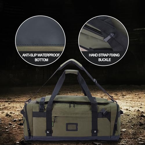 VEAGIA Large Duffle Bag for Travel - Men & Women, Foldable Gym Duffle Backpack, Heavy Duty Tactical Military Canvas Duffel Bags, Extra Big Carry On with Shoe Pockets, Waterproof (80L/103L) - Image 2