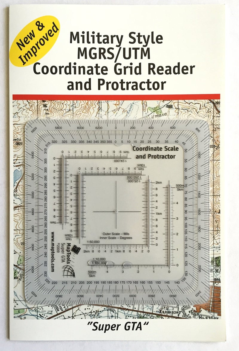 MapTools Improved Military Style MGRS/UTM Coordinate Grid Reader, and Protractor - Image 3
