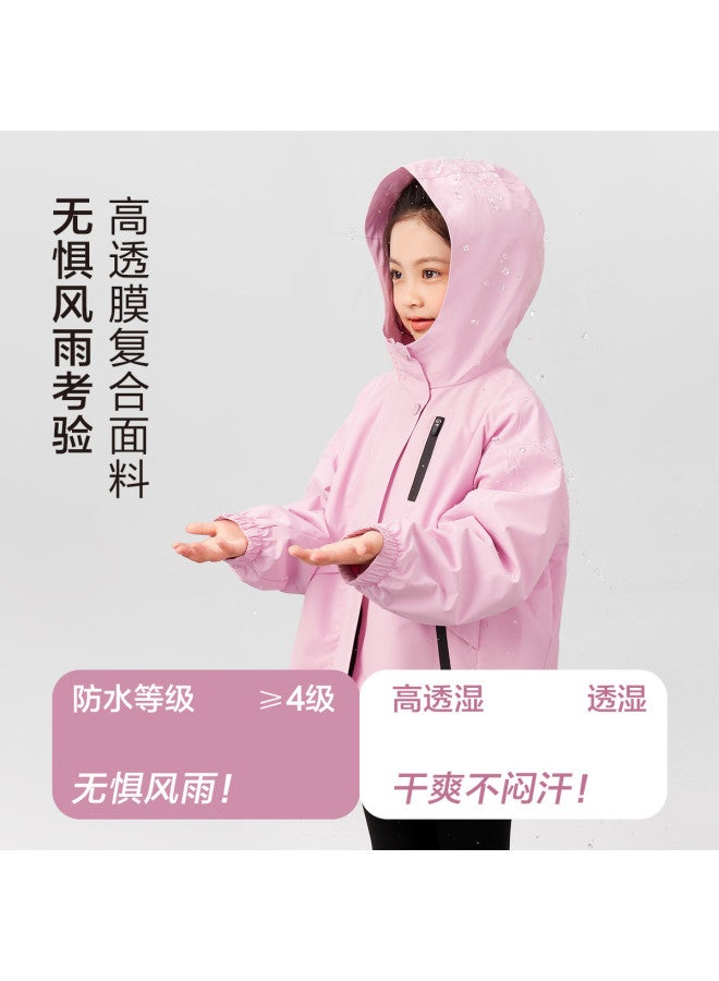 Zuoxi Girls Waterproof Jacket Spring Outdoor Hiking Coat 2025 New Kids Hooded Windbreaker Trendy Children's Clothing - Image 3
