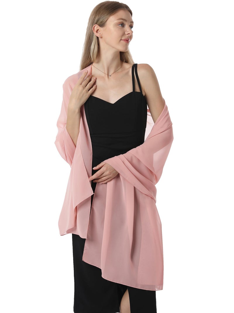 Hotshawl Chiffon Shawls and Wraps for Evening Dresses Women Elegant Soft Scarf Bridal Scarve Wedding Stole (Blush, One Size) - Image 5
