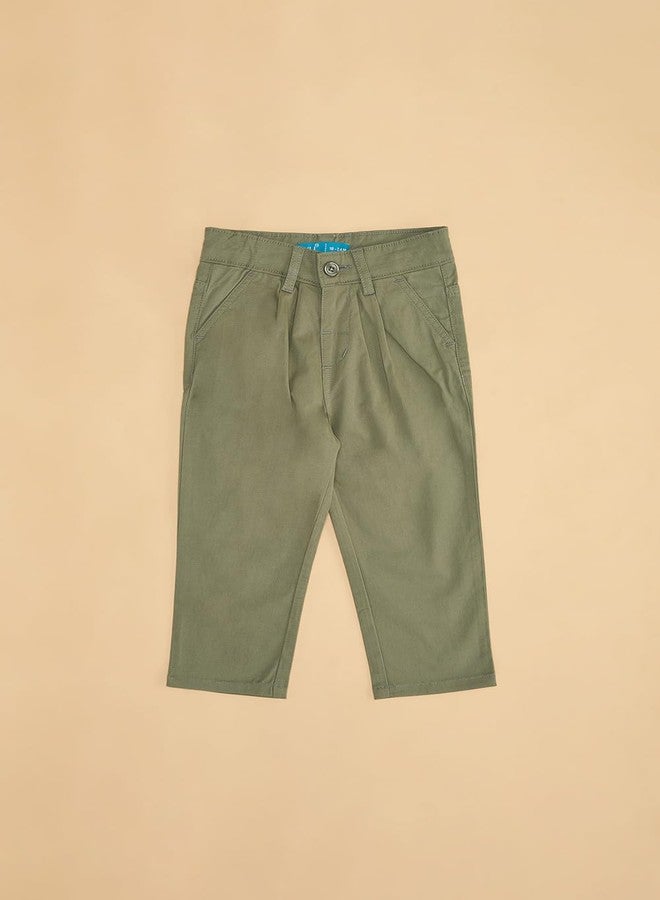 YU by Pantaloons Baby Boy's Regular Fit Trousers (110149490022_Olive - Image 4