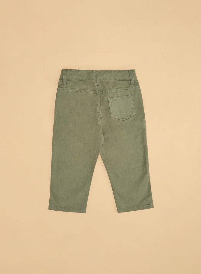 YU by Pantaloons Baby Boy's Regular Fit Trousers (110149490022_Olive - Image 5