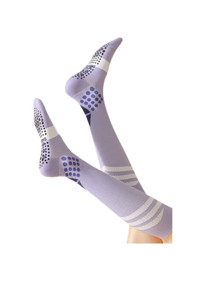 Dweck Pressure Socks, Professional Non-Slip Yoga, Women'S Sports Fitness Running Jump Rope Muscle Energy Mid-Length Calf Socks, Purple - Image 3