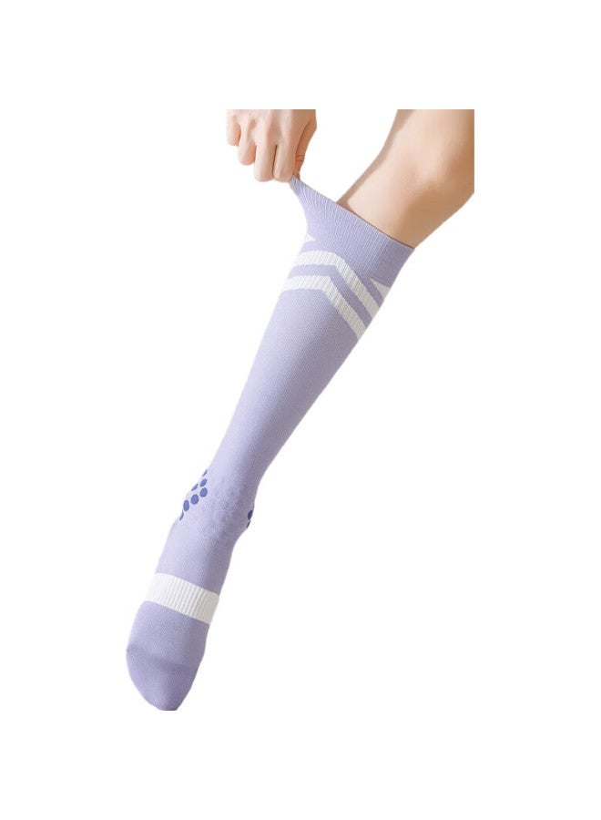 Dweck Pressure Socks, Professional Non-Slip Yoga, Women'S Sports Fitness Running Jump Rope Muscle Energy Mid-Length Calf Socks, Purple - Image 1