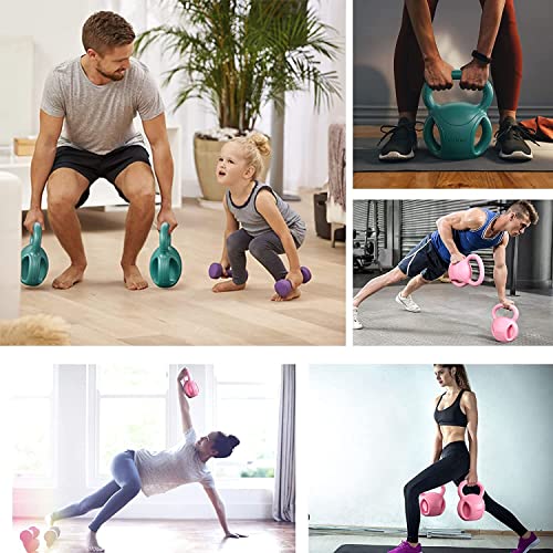 RUNWE 5 lb Kettlebell Weight with Three-handles for Weightlifting, Conditioning and Core Training for Women Men Home Gym [2022 Latest-Green] - Image 3