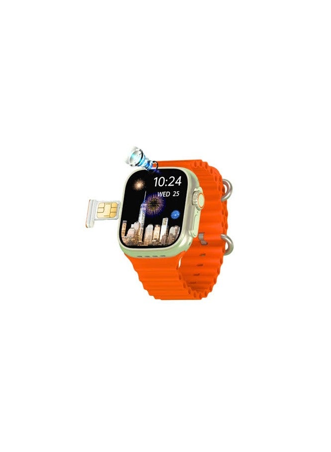 Modio ST10 watch supports front and rear camera and SIM card thanks to Compatible operating system Android 5.0 or higher Internal memory 4 GB RAM | 64 GB Battery: Lithium-ion Color: Orange - Image 1