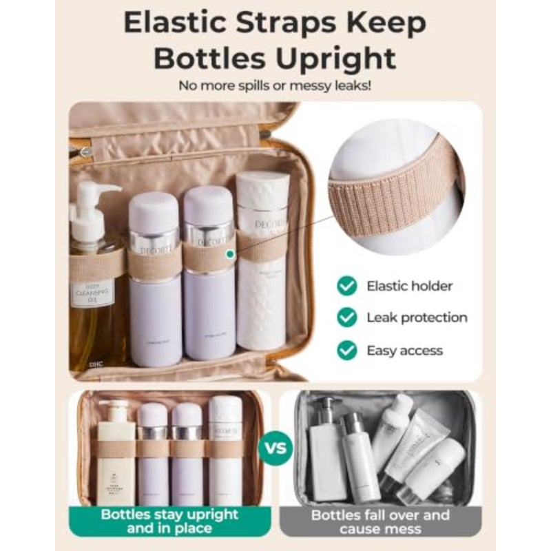 Toiletry Bag Hanging Travel Makeup Organizer with TSA Approved Transparent Cosmetic Bag Makeup Bag for Full Sized Toiletries - Image 3
