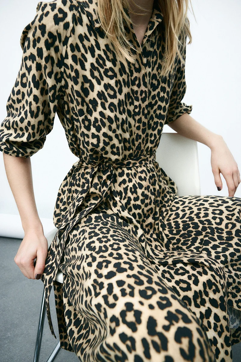 H&M Tie-belt viscose shirt dress