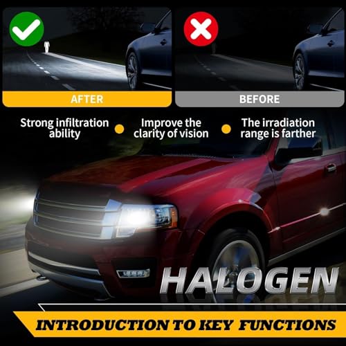 Jecoupoon Halogen Headlight Assembly Driver Compatible with 2015-2017 Expedition Projector Front Left Side Headlamp Replace FO2502334 Chrome Housing - Image 3