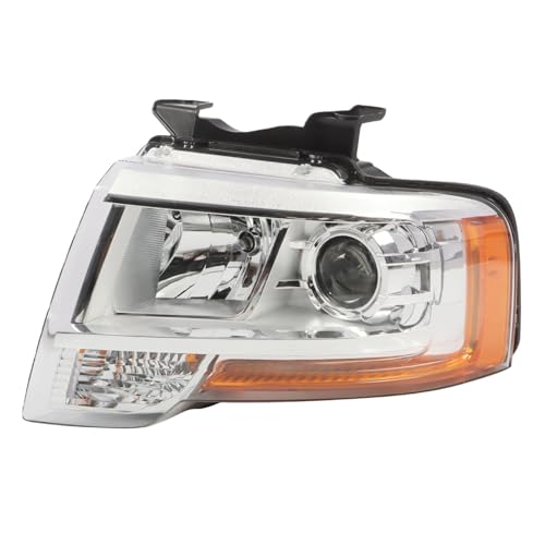 Jecoupoon Halogen Headlight Assembly Driver Compatible with 2015-2017 Expedition Projector Front Left Side Headlamp Replace FO2502334 Chrome Housing - Image 1