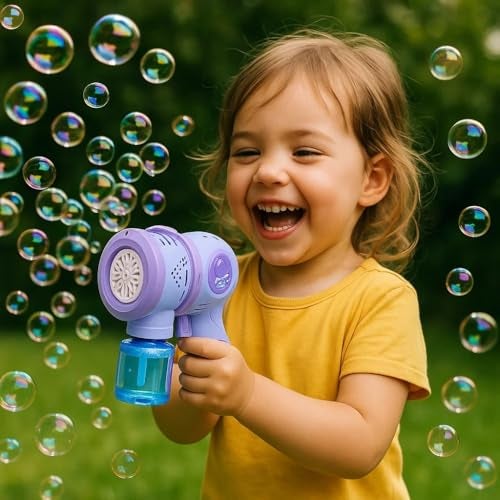Goyal's Rechargeable Big Size Bubble Machine for Kids Automatic Bubble Gun Leak-Proof Design with 2 Bubble Solution (Blue) - Image 2