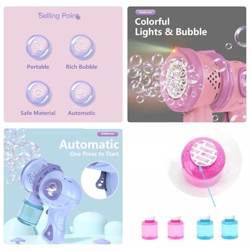 Goyal's Rechargeable Big Size Bubble Machine for Kids Automatic Bubble Gun Leak-Proof Design with 2 Bubble Solution (Blue) - Image 4