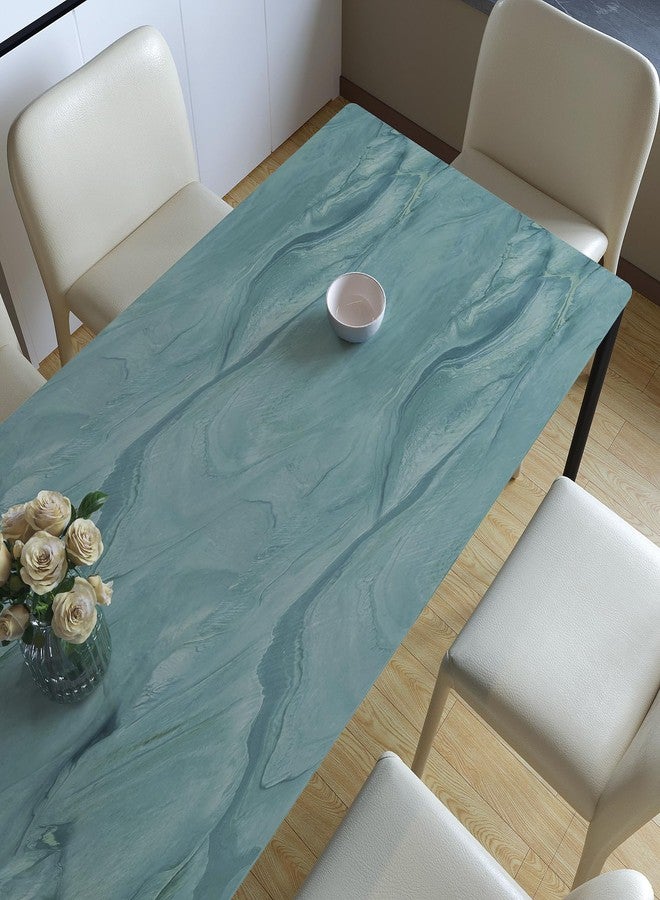 VaryPaper Matte Teal Blue Marble Contact Paper Peel and Stick Countertops for Kitchen Waterproof Marble Wallpaper Removable Self Adhesive Countertop Wallpaper Marble Vinyl for Desk Table 15.7''x78.7'' - Image 4