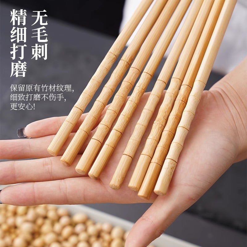 Chopsticks Non-Slip Anti-Mildew Household High-Grade High Temperature Resistant Bamboo Chopsticks Wooden Natural 2023 New Bamboo Kuaizi - Image 4
