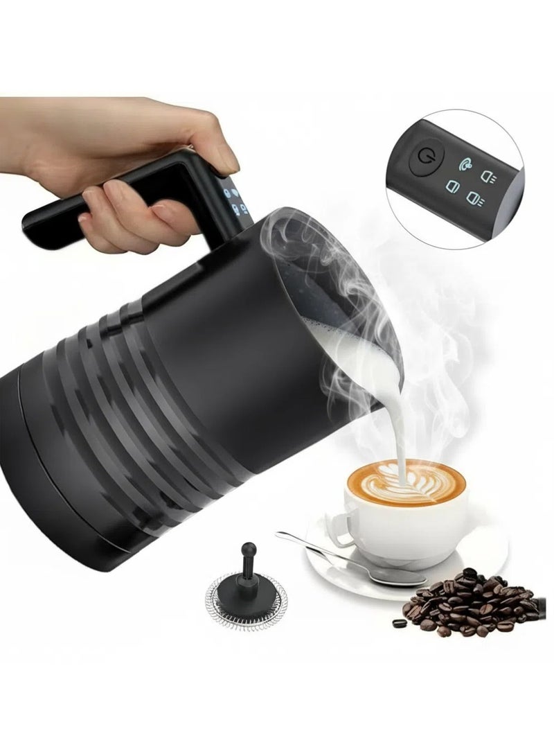 صانعة رغوة الحليب الكهربائية ومبخرة الحليب الكهربائية 4 في 1 جهاز تسخين الحليب الأوتوماتيكي 400 واط غير لاصق من الداخل 580 مللي من الفولاذ المقاوم للصدأ الساخن والبارد لصنع رغوة الحليب للقهوة، الشوكولاتة الساخنة، الحليب، الحليب، اللاتيه، الكابتشينو - Image 1
