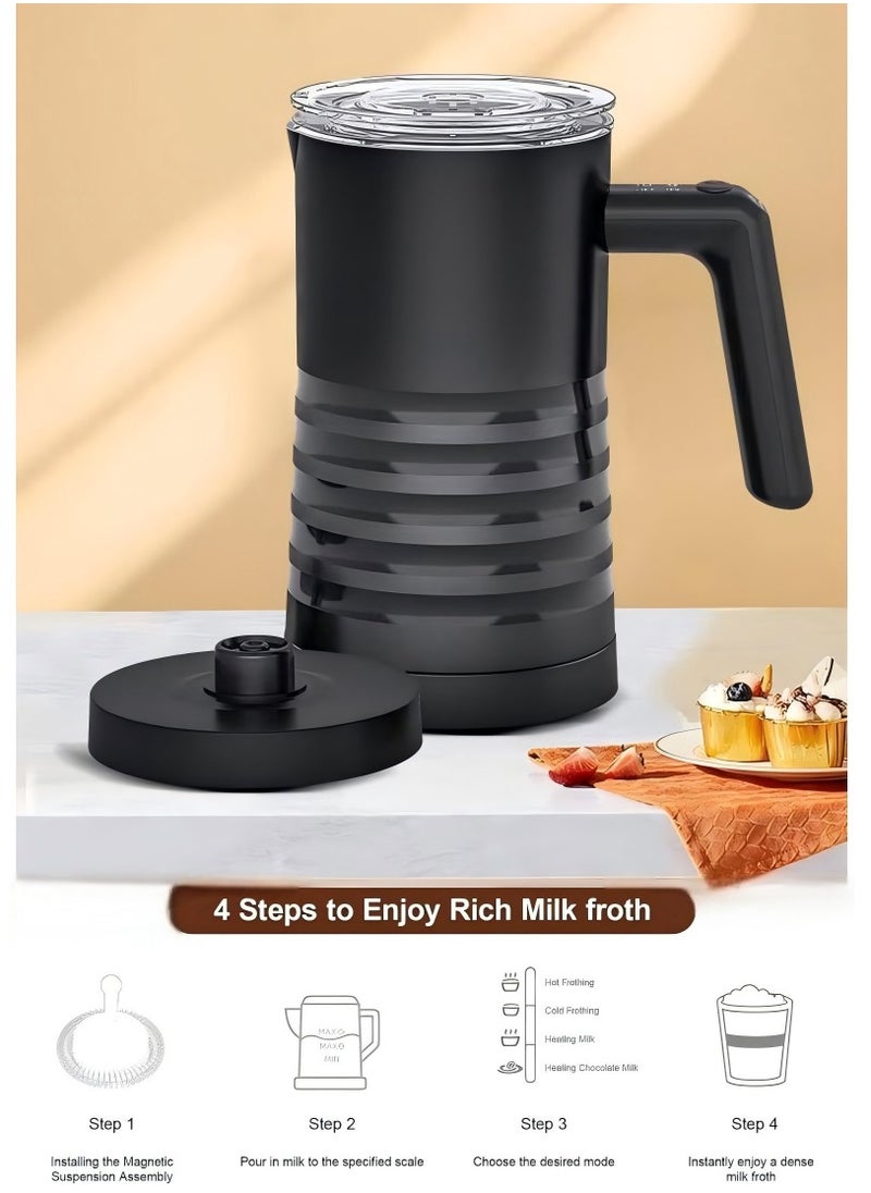 Generic Electric Milk Frother and Steamer 4 in 1 Automatic Milk Warmer 400W Non-Stick Interior 580ml Hot and Cold Stainless Steel Milk Foam Maker for Coffee,Hot Chocolate,Milk,Latte,Cappuccinos  - Image 4