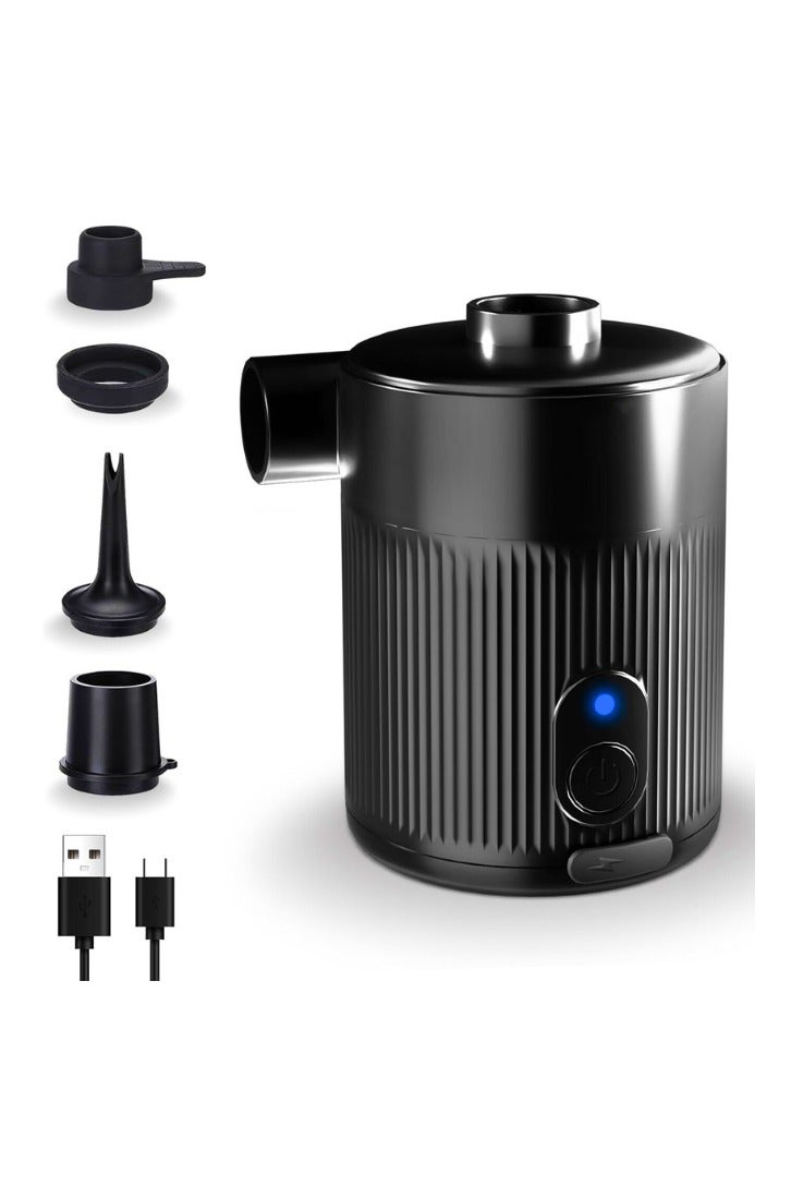 Portable Electric Air Pump for Inflatables, 2-in-1 Rechargeable Battery Air Pump for Airbed, Mini Lightweight Vacuum Pump with 4 Air Nozzles and Storage Bag for Air Mattress, Pool - Image 1
