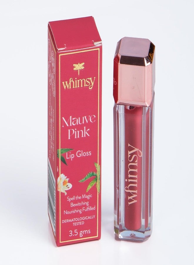 Whimsy Beauty Natural, Organic Lip Gloss for Kids|Non-sticky & Lightweight Lip Gloss for Girls|Hydrating, Nourishing Lips|Tinted Liquid Lip Gloss for girls|Long Lasting Glossy Lip Gloss (Mauve Pink) - Image 1