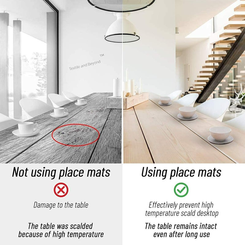Textile and Beyond Boho Washable Non Slip Round Cotton Water Absorbent Home Office Decor Centre Coffee Dining Table mat Cover Kitchen Runners placemats Cloth for Dish for Living Room Set of 4 pcs 41 - Image 2