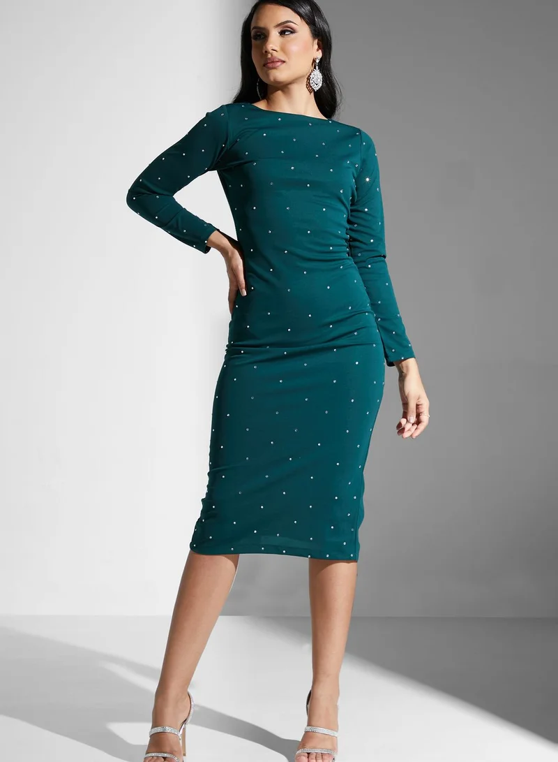 Golden Apple Zip Detail Printed Dress