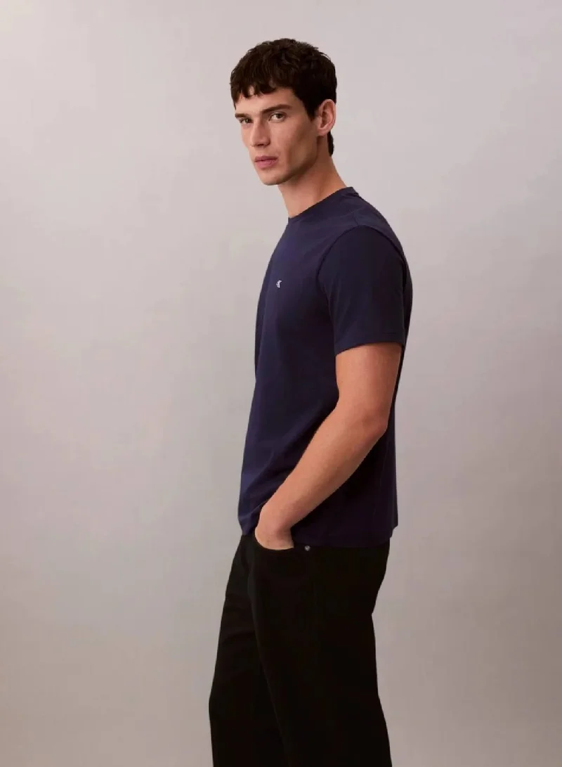 Calvin Klein Jeans Maritime Blue Monogram Logo Cotton T-Shirt for Men | Best Price UAE