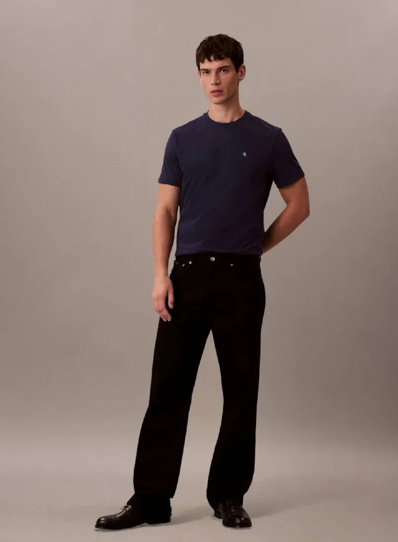 Calvin Klein Jeans Maritime Blue Monogram Logo Cotton T-Shirt for Men | Best Price UAE