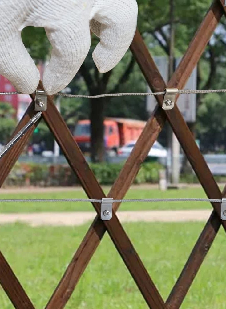 Excefore Wire Fence Clips 200 Pcs Stainless Steel Fence Wire Clamps with Screws Metal Cord Clamp for Mount 12-16 Gauge Welded Wire to Wood Metal Fencing Tube Wire Cord Installation - Image 5