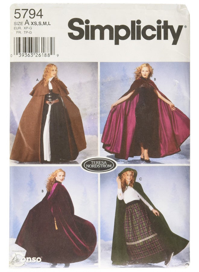 Simplicity Women's Cape Cosplay and Costume Sewing Patterns, Sizes XS-L - Image 1