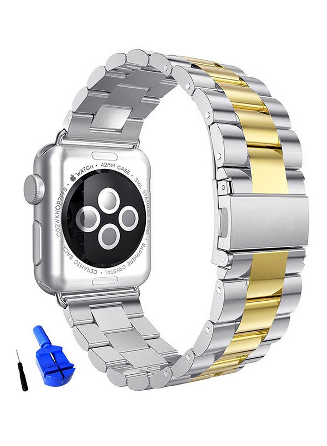 EHOME Replacement Band For Apple Watch Series 1/2/3 42mm Gold/Silver - Image 1