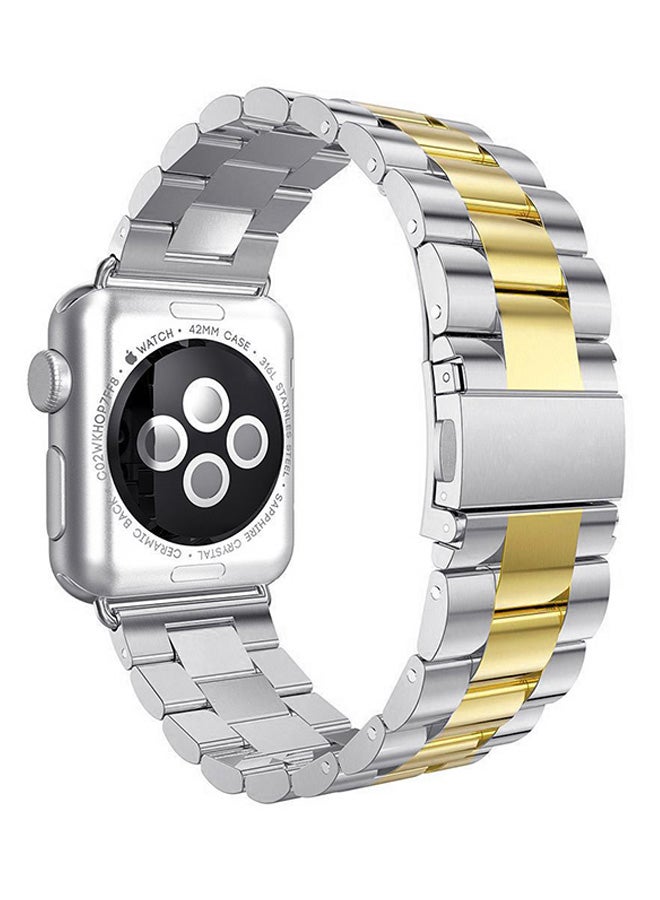 EHOME Replacement Band For Apple Watch Series 1/2/3 42mm Gold/Silver - Image 2