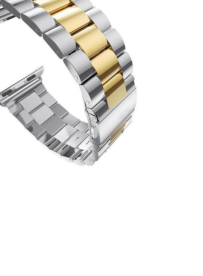 EHOME Replacement Band For Apple Watch Series 1/2/3 42mm Gold/Silver - Image 3