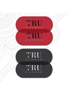 TRU BARBER HAIR GRIPPERS  2 COLORS BUNDLE PACK 4 PCS for Men and Women  Salon and Barber Hair Clips for Styling Hair holder Grips RedBlack
