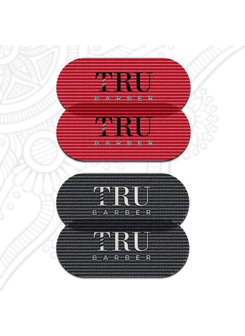 TRU BARBER TRU BARBER HAIR GRIPPERS  2 COLORS BUNDLE PACK 4 PCS for Men and Women  Salon and Barber Hair Clips for Styling Hair holder Grips RedBlack 