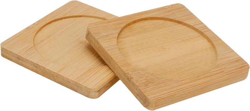 SHEUTSAN 60 PCS 37 Inches Bamboo Coasters Square Wood Coasters Bamboo Tray Saucer for Drinks Crafts Succulents - Image 5