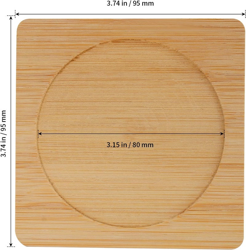 SHEUTSAN 60 PCS 37 Inches Bamboo Coasters Square Wood Coasters Bamboo Tray Saucer for Drinks Crafts Succulents - Image 2