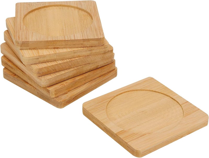 SHEUTSAN 60 PCS 37 Inches Bamboo Coasters Square Wood Coasters Bamboo Tray Saucer for Drinks Crafts Succulents - Image 3