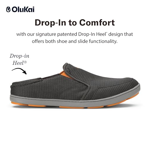 OLUKAI Nohea Mesh Men's Slip On Sneakers, Lightweight & Breathable Shoes for Everyday Wear, All-Weather & Enhanced Traction, Dk Shadow/Dk Shadow, 8 - Image 3