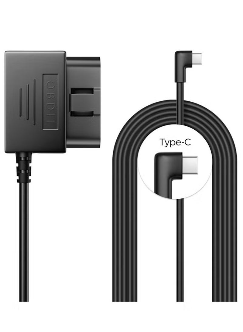 Arabest Type C Port OBD Hardwire Kit for Dash Cam, Easy to Install, Support Parking Mode, 11FT 12V-24V to 5V Power Cable for Car Camera with Type C Port, Low Voltage Protection - Image 1