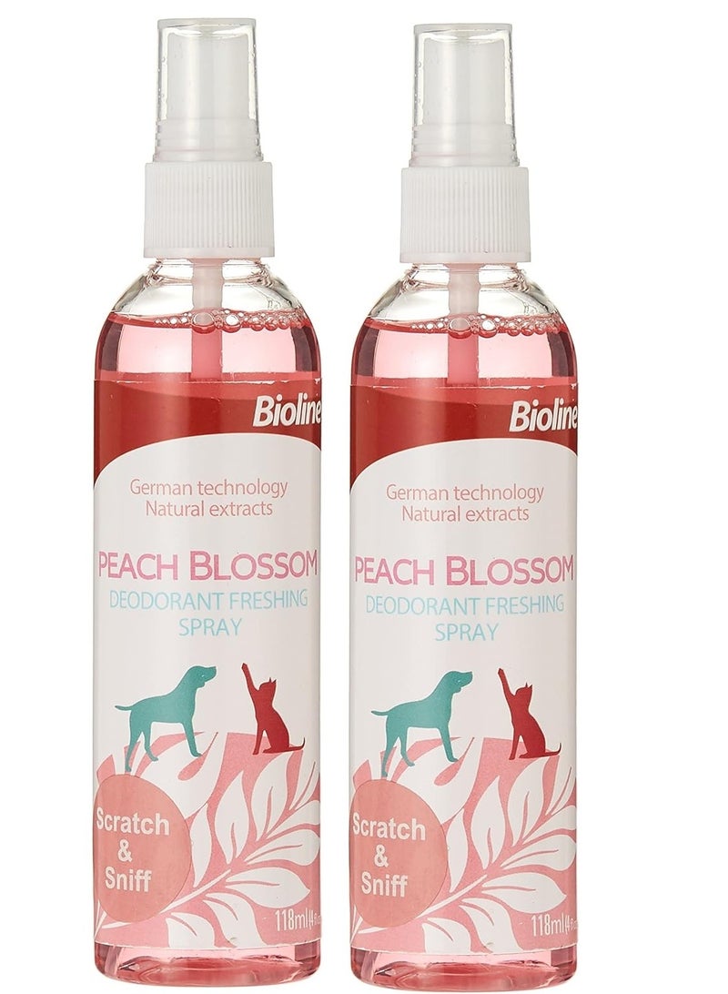 Bioline Peach Blossom Deodorant Freshing Spray 2X118ml - Image 1