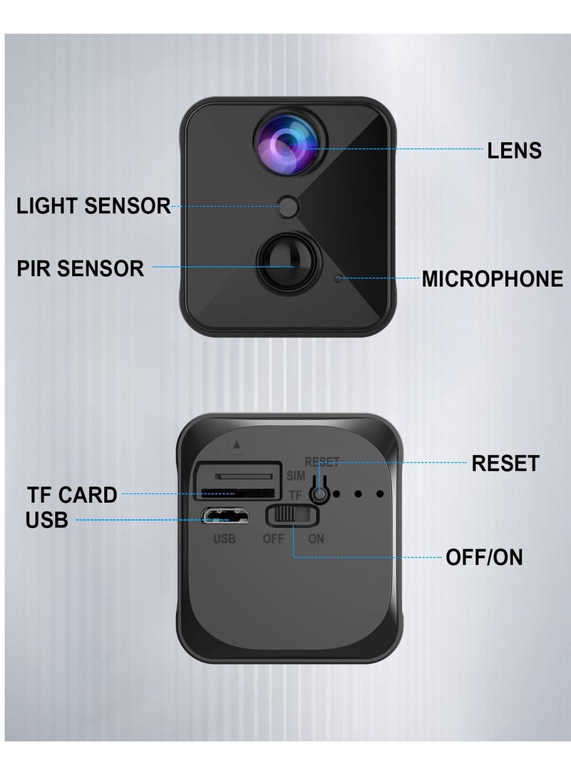 SYOSI - Mini Camera, Full HD Indoor Surveillance with Live Transmission, Mobile Phone App, 100-Day Long Standby WiFi Camera, Motion Sensor, Infrared Night Vision - Image 1