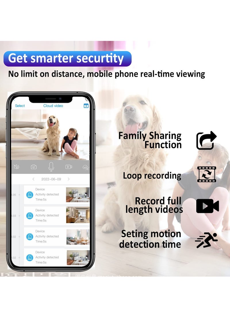 SYOSI - Mini Camera, Full HD Indoor Surveillance with Live Transmission, Mobile Phone App, 100-Day Long Standby WiFi Camera, Motion Sensor, Infrared Night Vision - Image 1