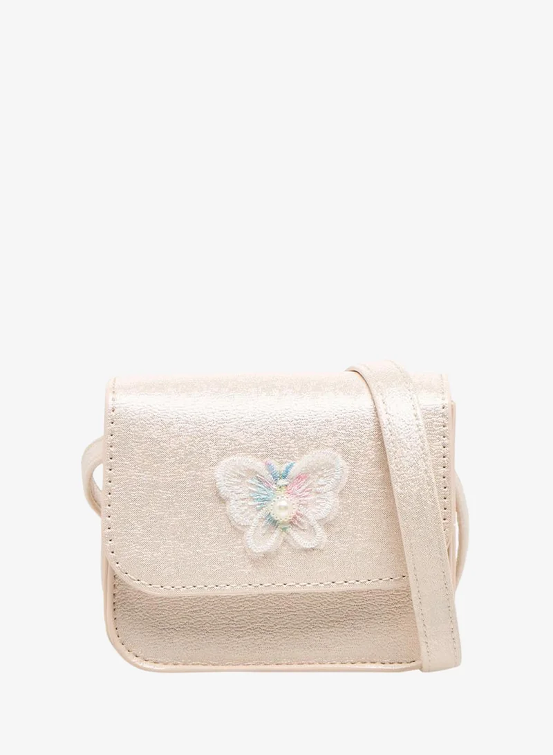 Flora Bella By Shoexpress Butterfly Applique Crossbody Bag with Chain Strap