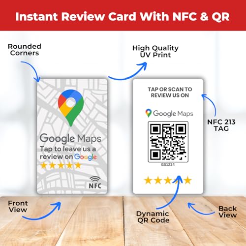 tinydabba Review NFC Card Maps Edition | Along with QR Code | Boost Business Reviews with Tap or Scan | Pre-Configured PVC Card | Works with any NFC-Enabled Smartphone | With Dashboard - Image 3