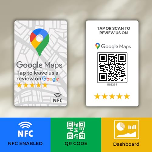 tinydabba Review NFC Card Maps Edition | Along with QR Code | Boost Business Reviews with Tap or Scan | Pre-Configured PVC Card | Works with any NFC-Enabled Smartphone | With Dashboard - Image 2