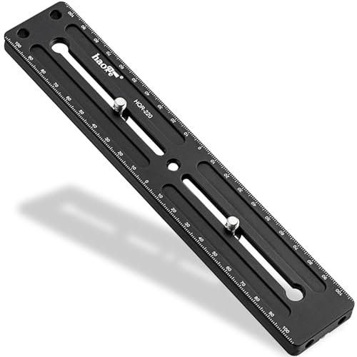 Haoge 220mm Multi-Purpose Long Quick Release Extender Rail Sliding Plate for Camera Tripod Ballhead Clamp fit Benro Arca Swiss Sunwayfoto - Image 1