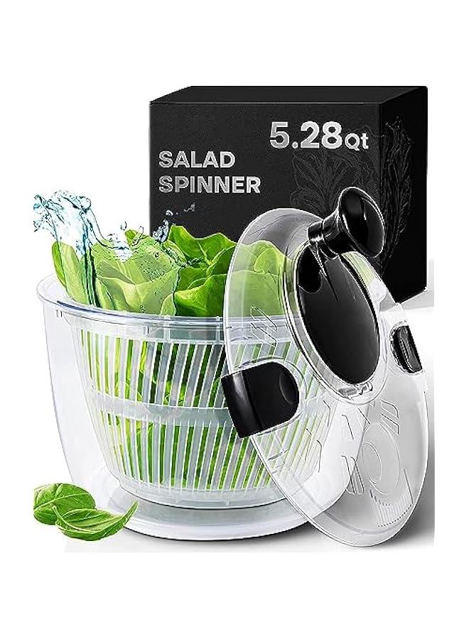 Kitchen Fruit And Vegetable Spin Dryer, Manual Salad Dehydrator, Large Capacity Fruit And Vegetable Spin Basket