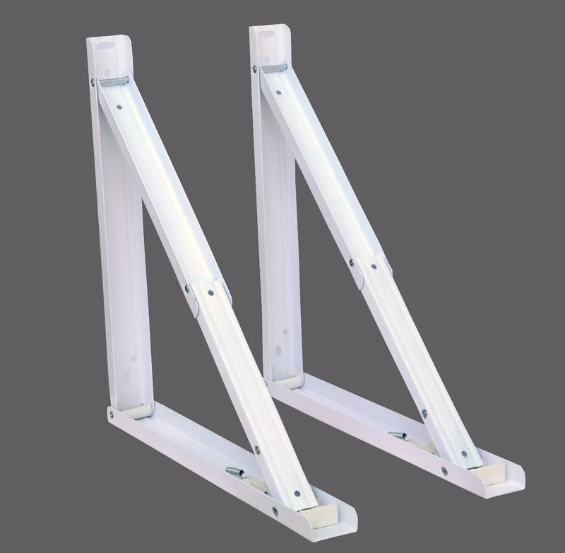 Lepose Folding Shelf Table BracketsMax Load 150lbs 80kg Folding Shelf Table Hinge Wall Mounted Heavy Duty Powder Coated Steel Collapsible Shelf BracketWhite 16 inches - Image 3