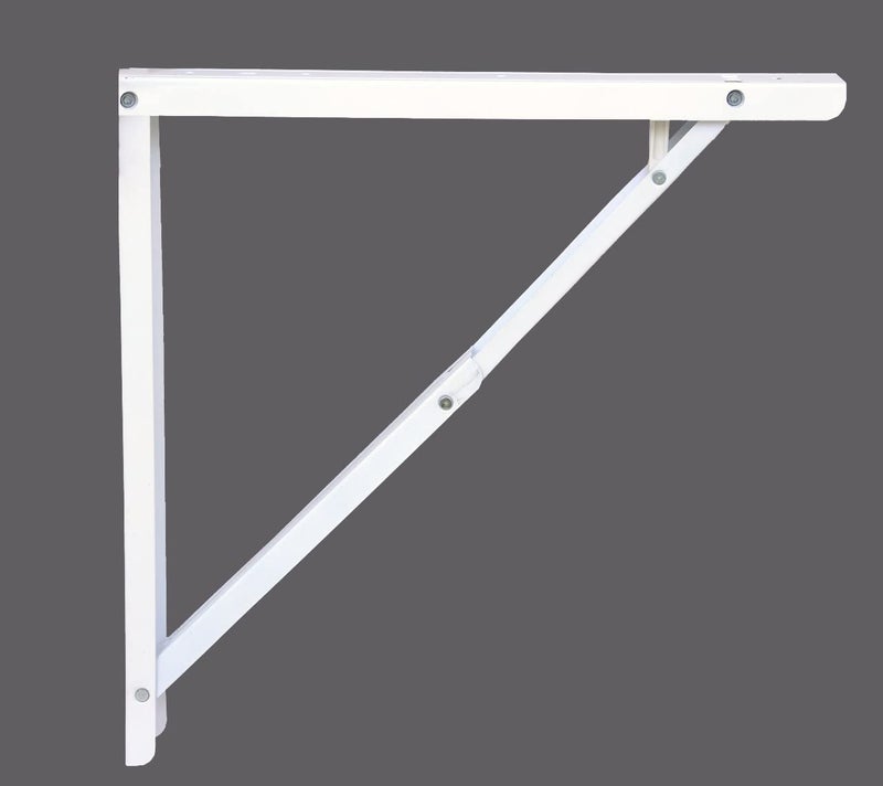 Lepose Folding Shelf Table BracketsMax Load 150lbs 80kg Folding Shelf Table Hinge Wall Mounted Heavy Duty Powder Coated Steel Collapsible Shelf BracketWhite 16 inches - Image 4